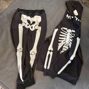 Boys matching set skeleton costume